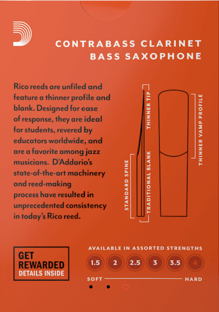 Bass Saxophone Reeds 低音薩克斯風簧片 - Rico